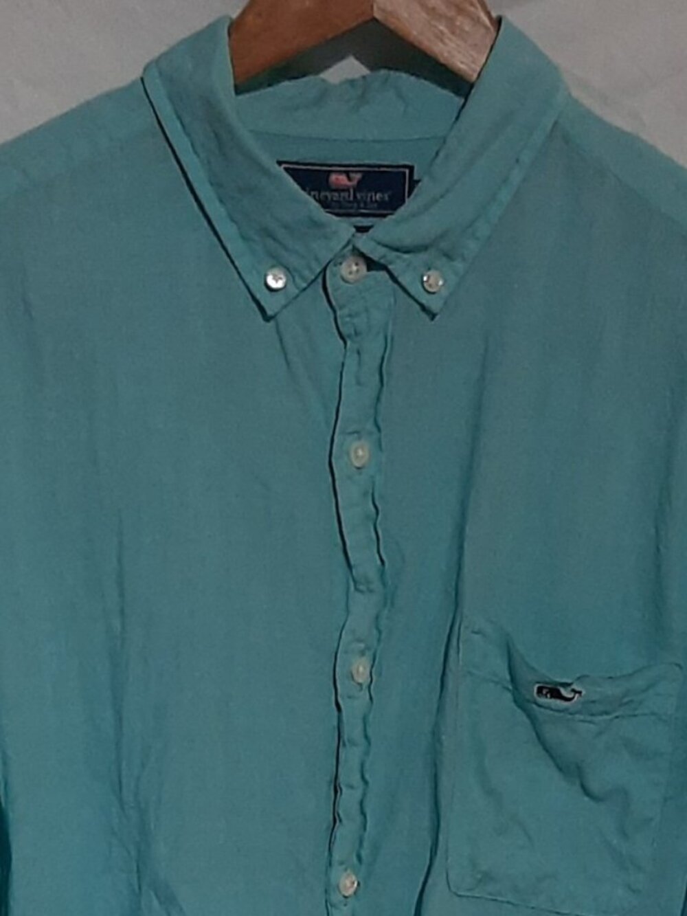 Vineyard Vines Linen Seafoam Green Button-Down Shirt Men's M
